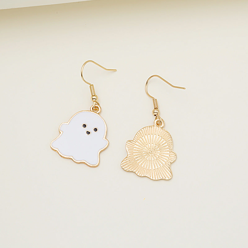 Halloween Pumpkin Earrings - Cute Spooky Oil Drop Alloy Jewelry