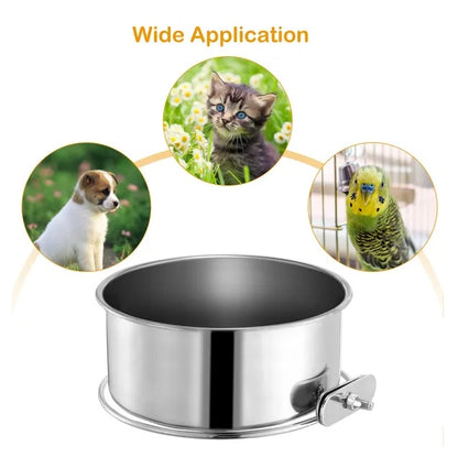 Tainless Steel Dog Bowl Pets Hanging Food Bowl Detachable Pet - DropOnline.co