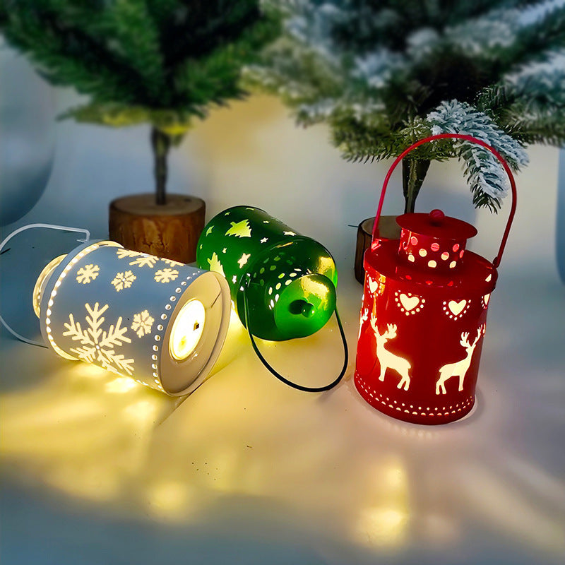 Christmas LED Candle Lantern - Nordic Style Electronic Wind Light Holiday Decoration