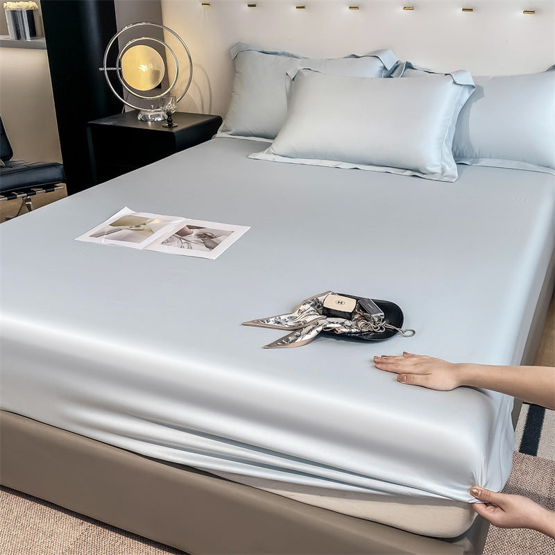 Tencel Fitted Bed Sheet Summer Scandinavian Solid Color