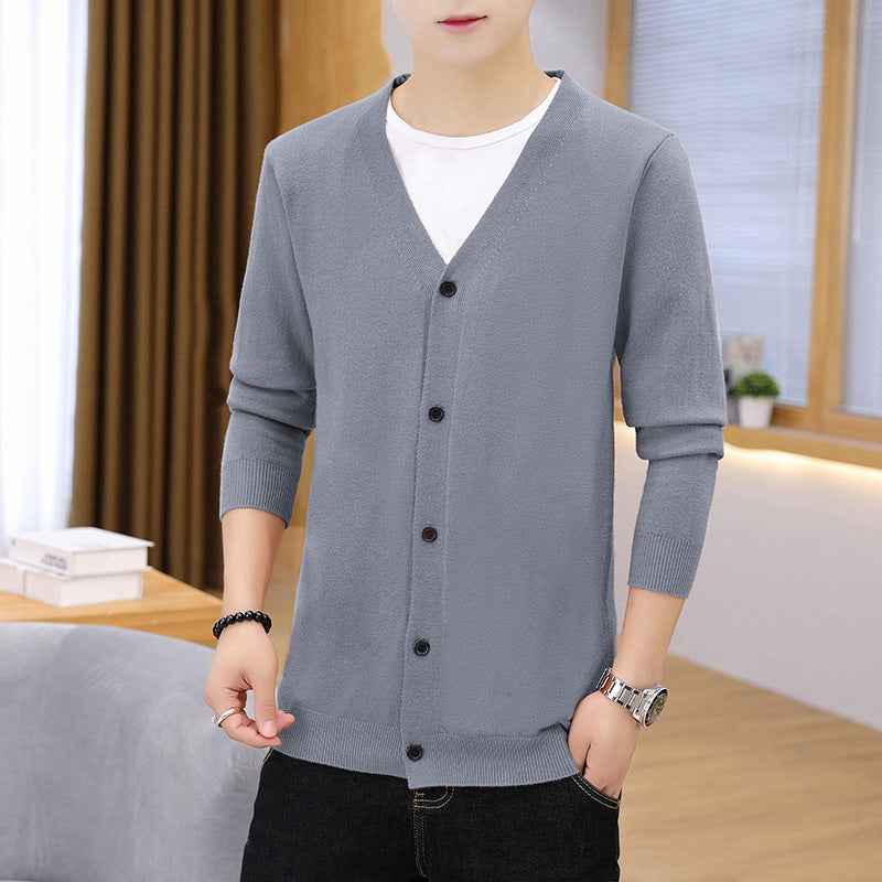 Men's Thick Slim Casual Cardigan Knit Jacket