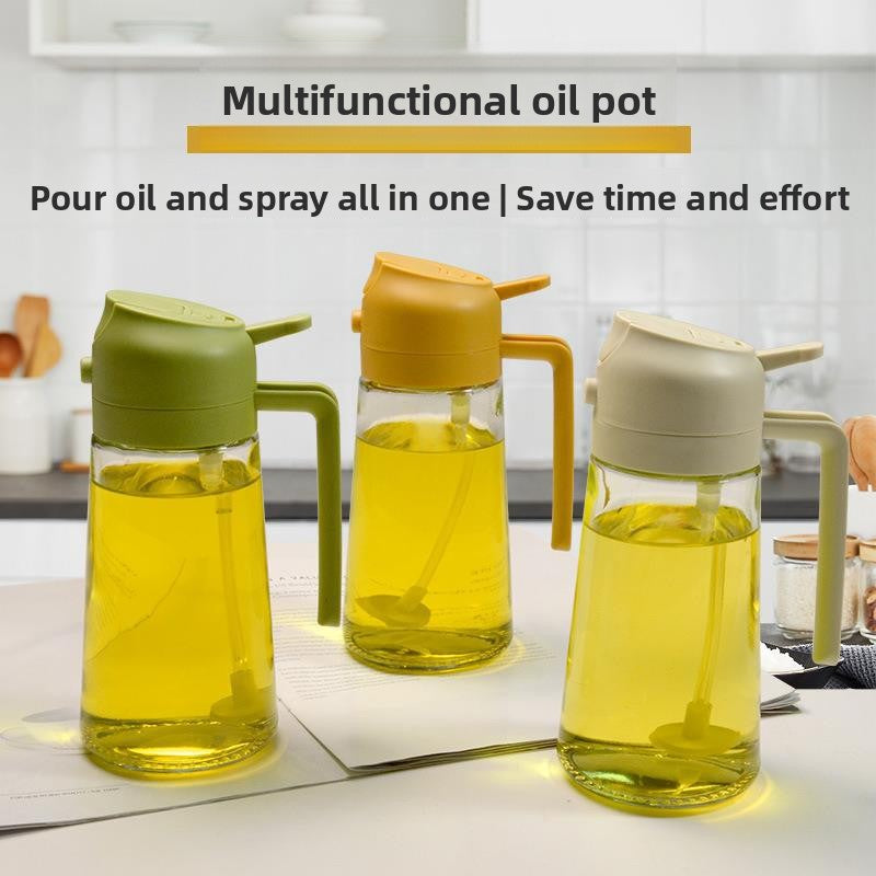Dual-Function Glass Oil Bottle - Spray & Pour Kitchen Dispenser