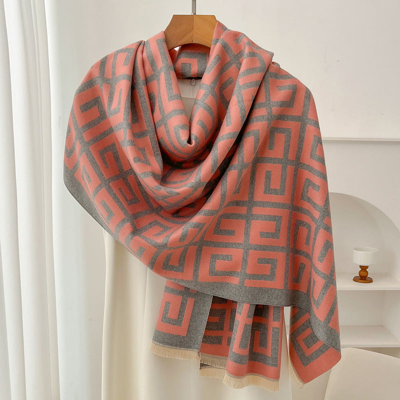 Retro High Sense Artificial Cashmere Scarf - Sophisticated Winter Wrap - DropOnline.co