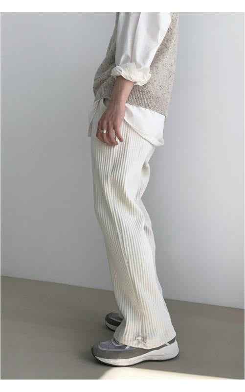 Men's Loose Solid Color Corduroy Ankle-tied Casual Pants