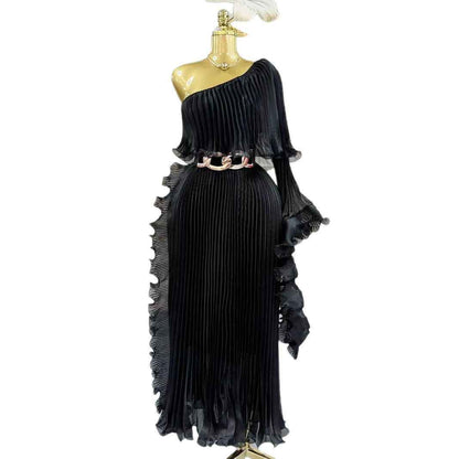 Fashionable One-shoulder Elegant Evening Dress