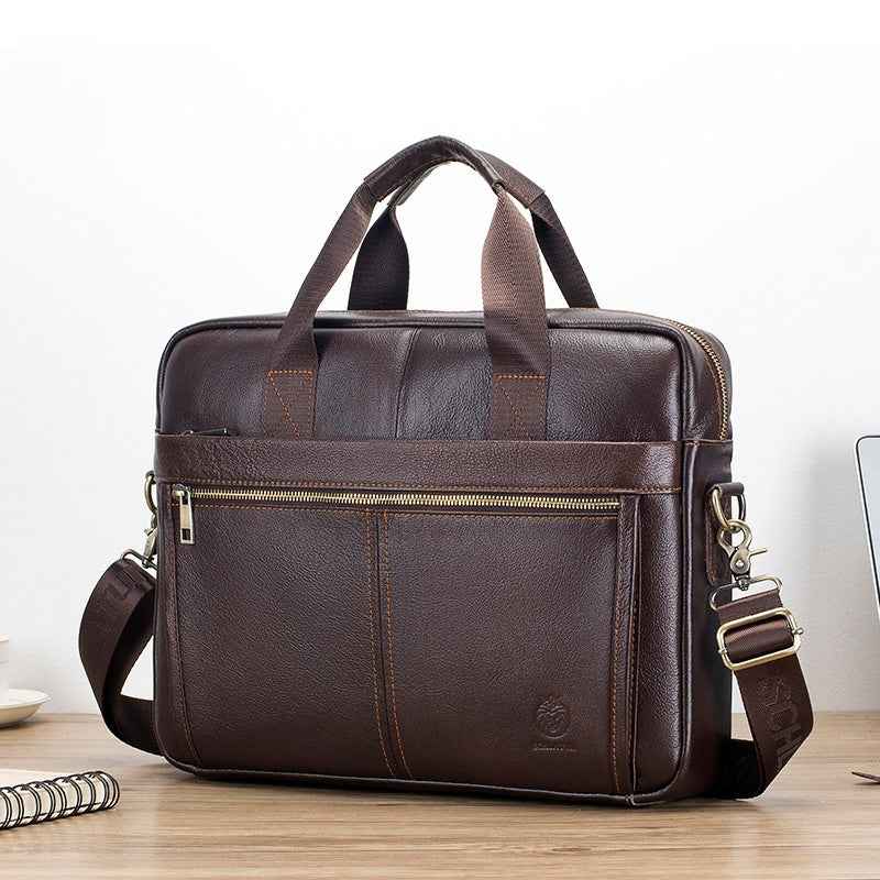 Men's First Layer Cowhide Portable Briefcase