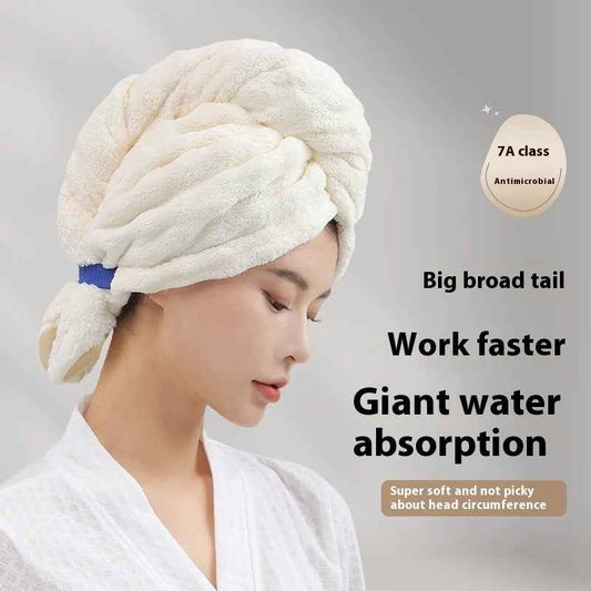 Bubble Velvet Wide Tail Hair-drying Quick-drying Towel Shower Cap