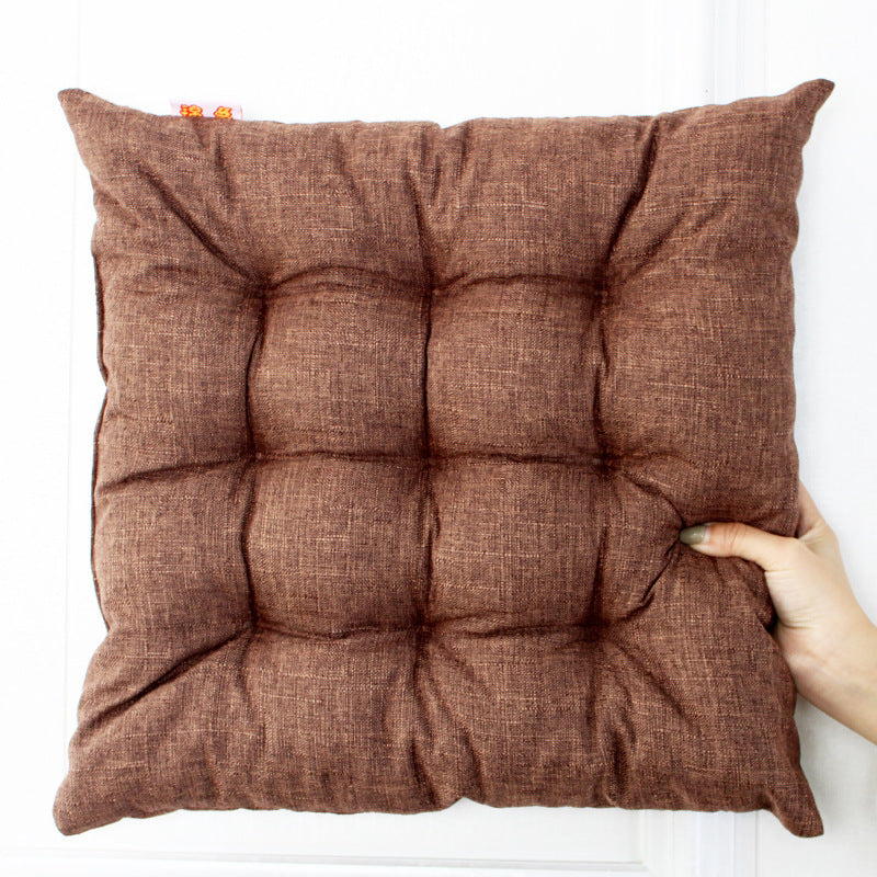 Simple Solid Color Linen Dining Chair Cushion