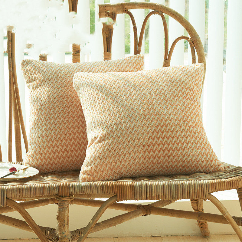 Herringbone Double-sided Plush Car Cushion Sofa Cushion