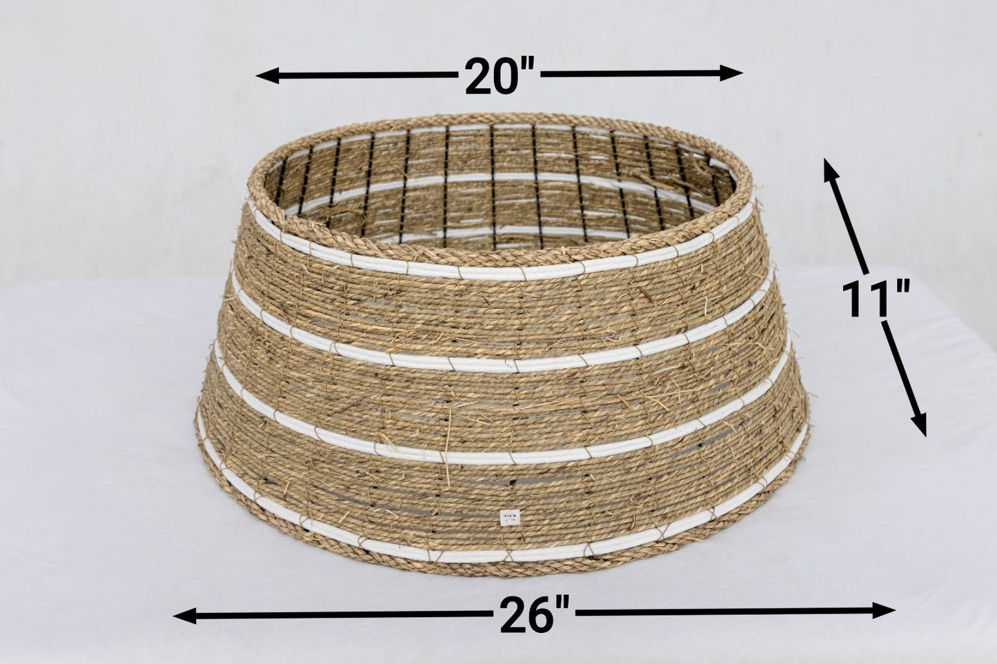 Woven Seagrass Christmas Tree Collar Boho Coastal Farmhouse Decor