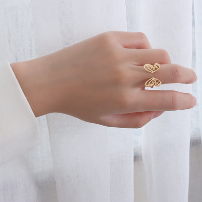 Personality Fashion Normcore Style Hollow Butterfly Ring - DropOnline.co