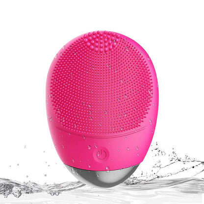 High Frequency Vibration Silicone Facial Cleansing Brush USB Rechargeable Electric Waterproof Silicone Facial Cleanser Thanksgiving Gift Christmas Gift Unisex - DropOnline.co