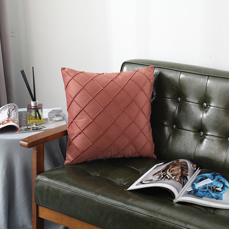 Luxurious Velvet Plaid Pillowcase - Premium Decorative Cushion Cover