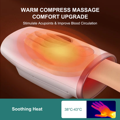 3-Speed Hand Massager With Heat, Air Compression & 30-Min Timer, Portable & Relaxing - DropOnline.co