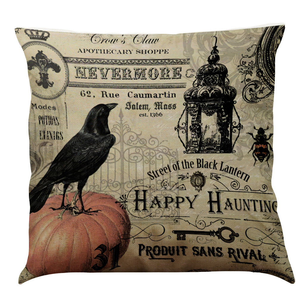 Halloween Cotton Linen Sofa Car Cushion Pillowcase