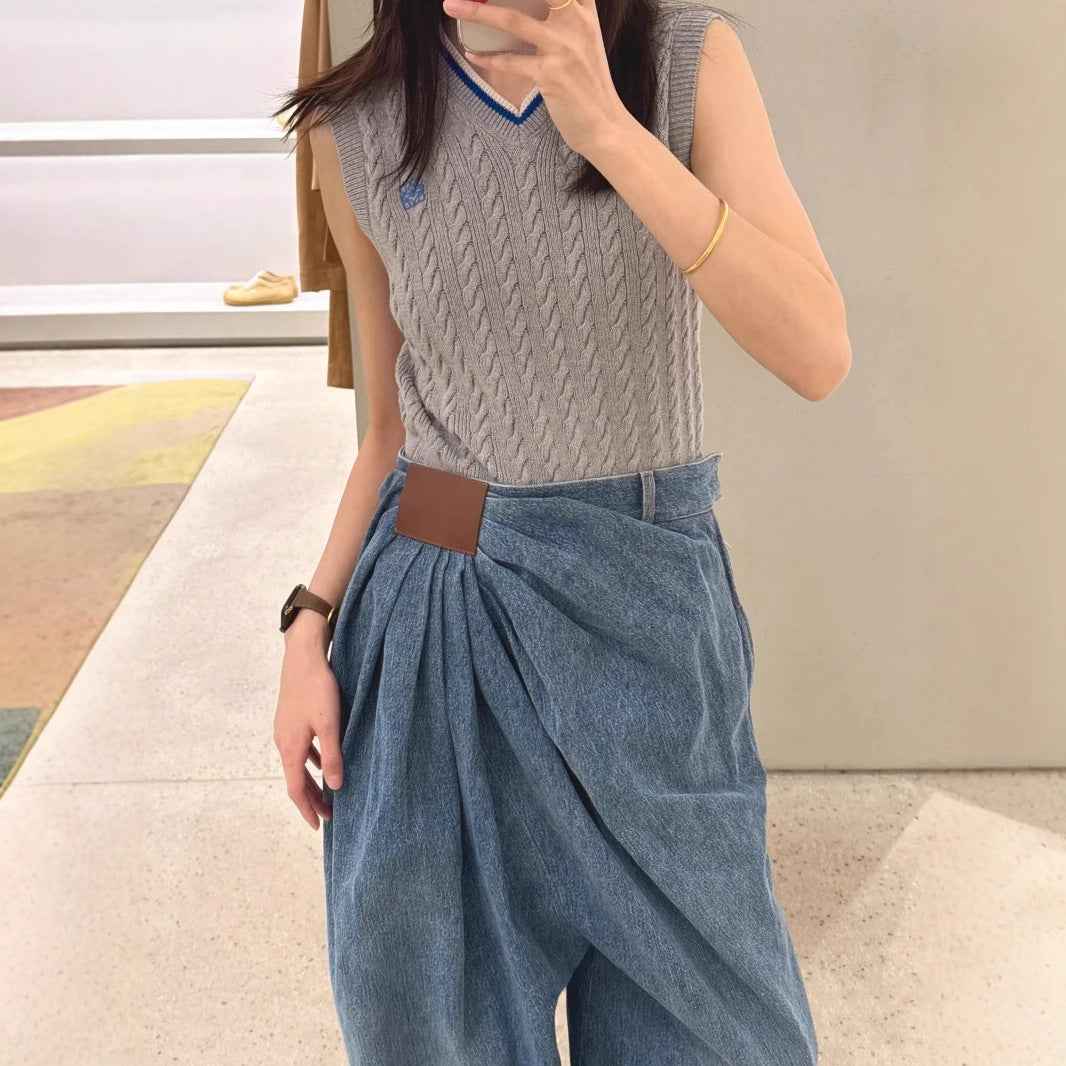 Spring And Summer New Design Sense Loose Fashion Drape Mop Pants