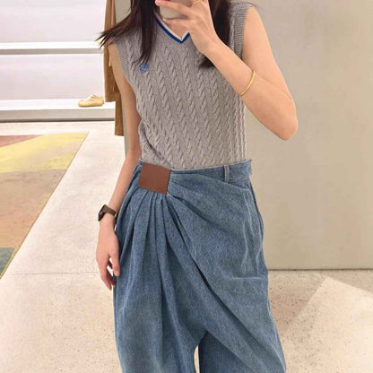 Spring And Summer New Design Sense Loose Fashion Drape Mop Pants