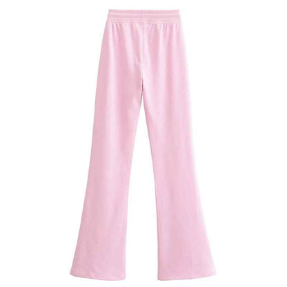 Multicolor Cotton Bell-bottom Pants Cute Girl
