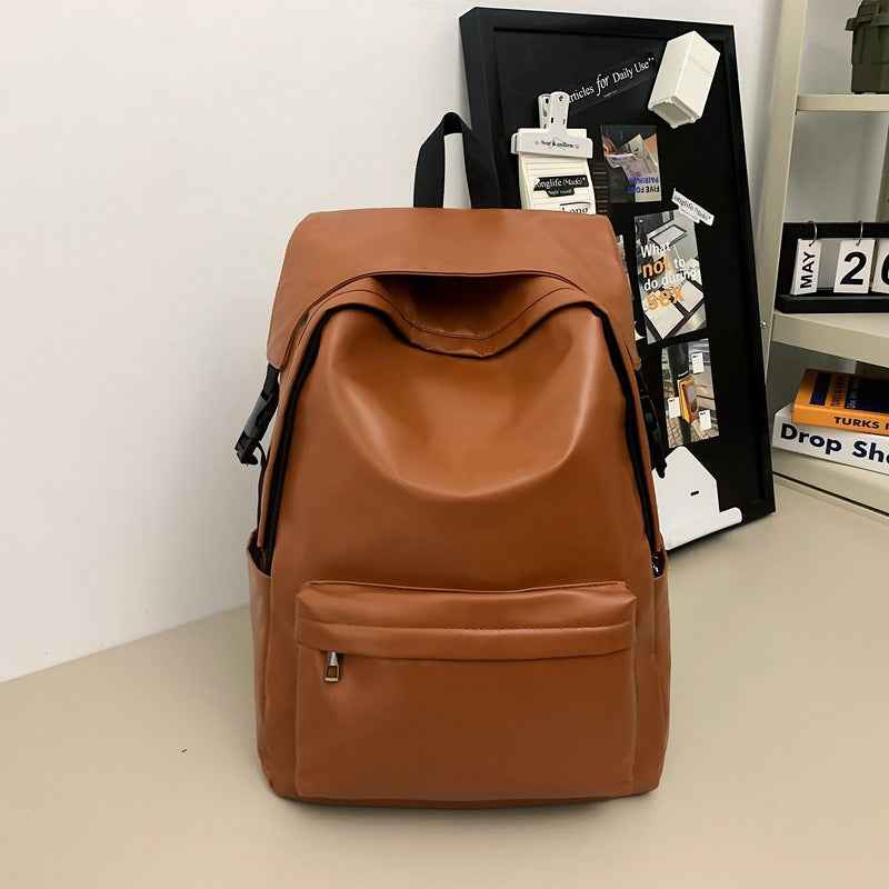 Travel Out Large Capacity PU Leather Men's Backpack
