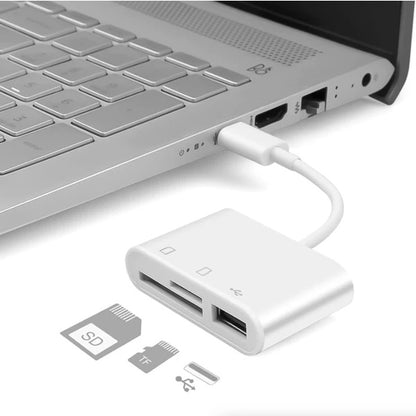 USB C 3 In 1 Hub Converter Type-C Adapter SD Card Reader For MacBook Pro Laptop - DropOnline.co
