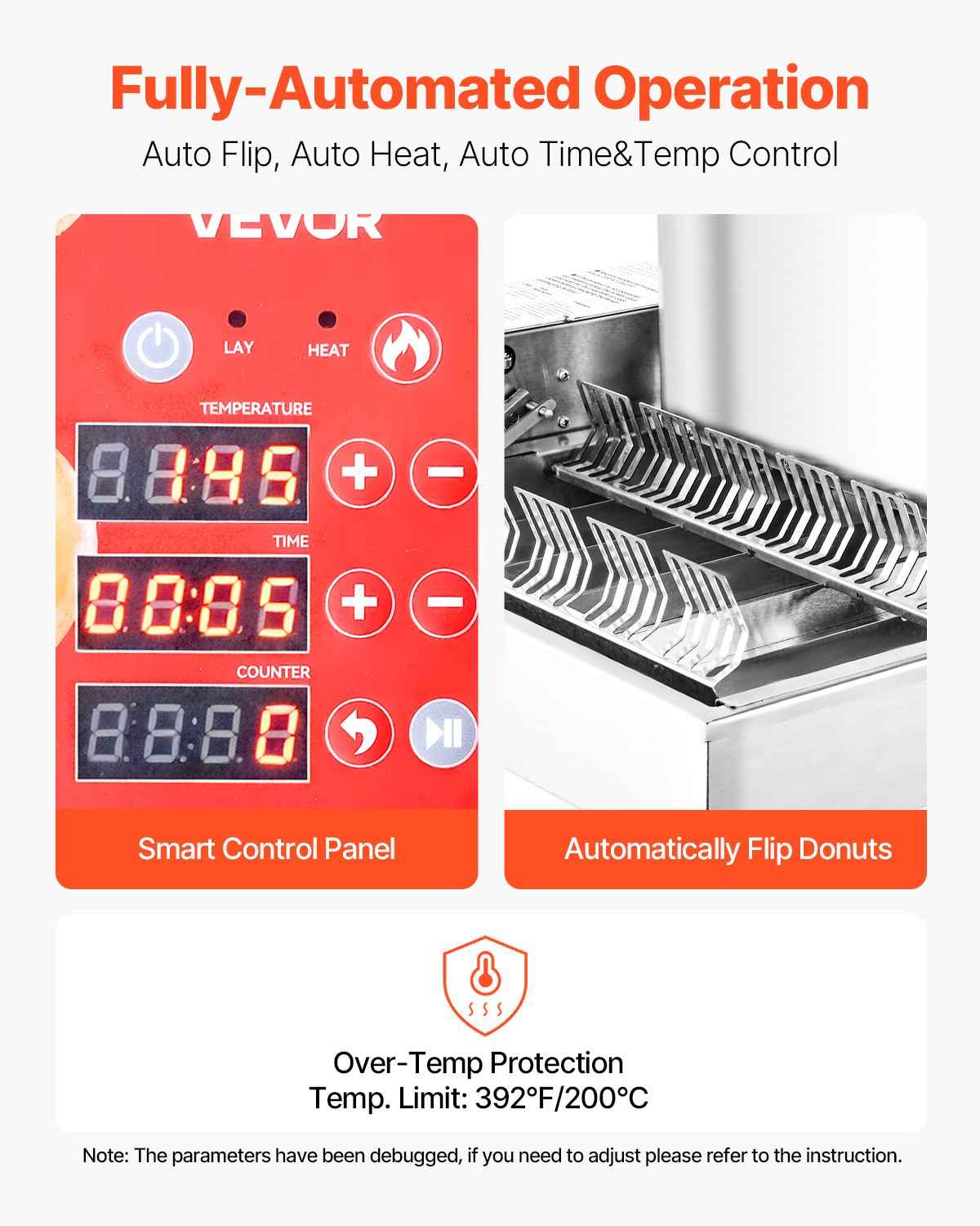 Commercial Automatic Donuts Making Machine Doughnut Maker 6 Rows 360 PCS/H