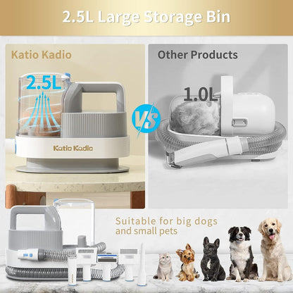 Pet Grooming Kit, 5 In 1 Dog Grooming Kit With 2 Suction Mode, Low Noise Dog Hair Remover, Dog Vacuums For Hair Cleaning For Shedding Small, Medium Pet For Dog Hair At Home - DropOnline.co