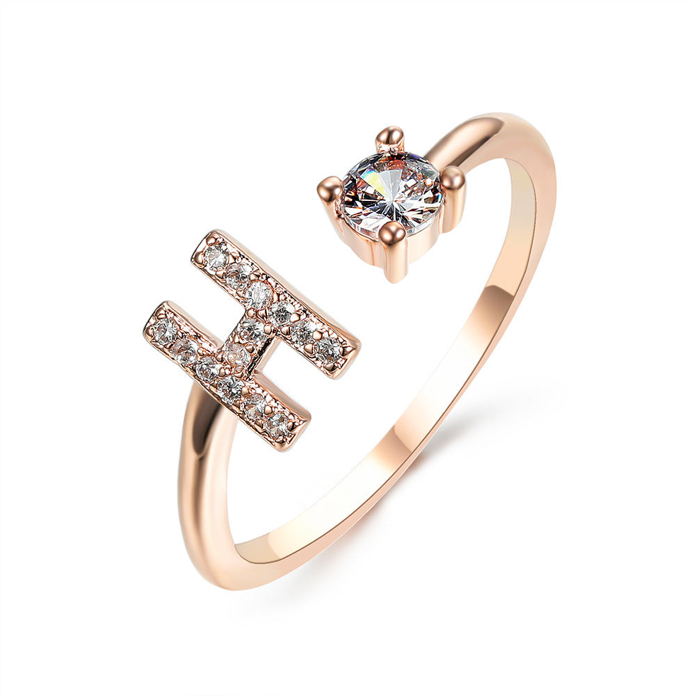 Adjustable Initial Letter Ring - Personalized Alphabet Jewelry