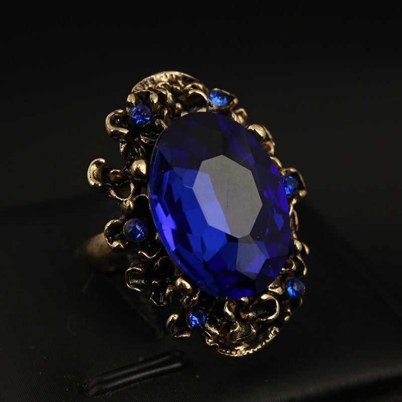 Crystal Gemstone Ring - Adjustable Large Stone Statement Piece