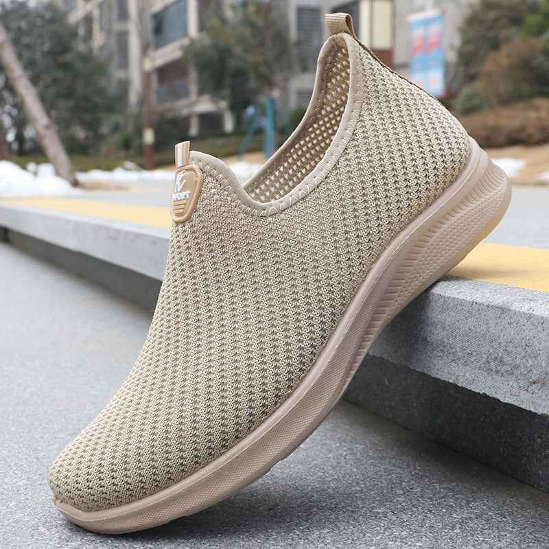 Spring Men's Shoes Casual Shoes, Breathable Flyknit Sneakers
