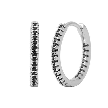 Circle Female Earrings Ear Clip Multicolor Zircon Elegant - DropOnline.co