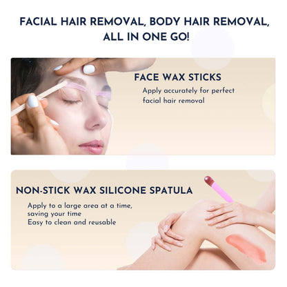 Waxing Kit WUWUVISTA 23 Items Hair Removal Wax Kit With Wax Warmer Waxing Beads For Face, Brazilian, Full Body, Bikini, Sensitiive Skin  Skin Suitable For Plugs Of American, European Specification - DropOnline.co