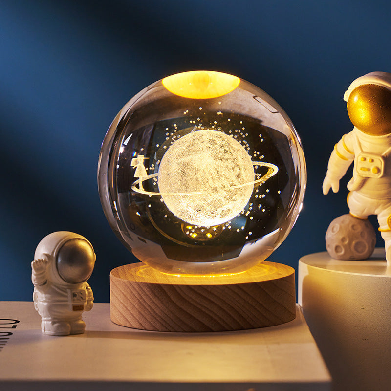 3D Crystal Ball Night Light - Galaxy Starry Sky LED Lamp
