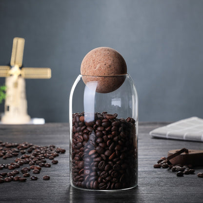 1 Set Storage Ball Glass Tea Jar,Cork Jar,Sealed Candy Jar,Dry Food Storage Jar - DropOnline.co