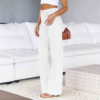 Temperament Commute Wide Leg Pants Washed