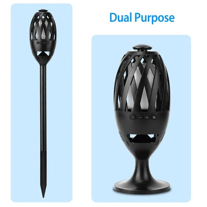 LED Flame Speakers Torch Wireless Speaker Waterproof Stereo Bass Speaker Outdoor Light-Up Speaker Atmosphere LED Flickers Night Light Patio Stake Lights Lantern For Party Camping - DropOnline.co