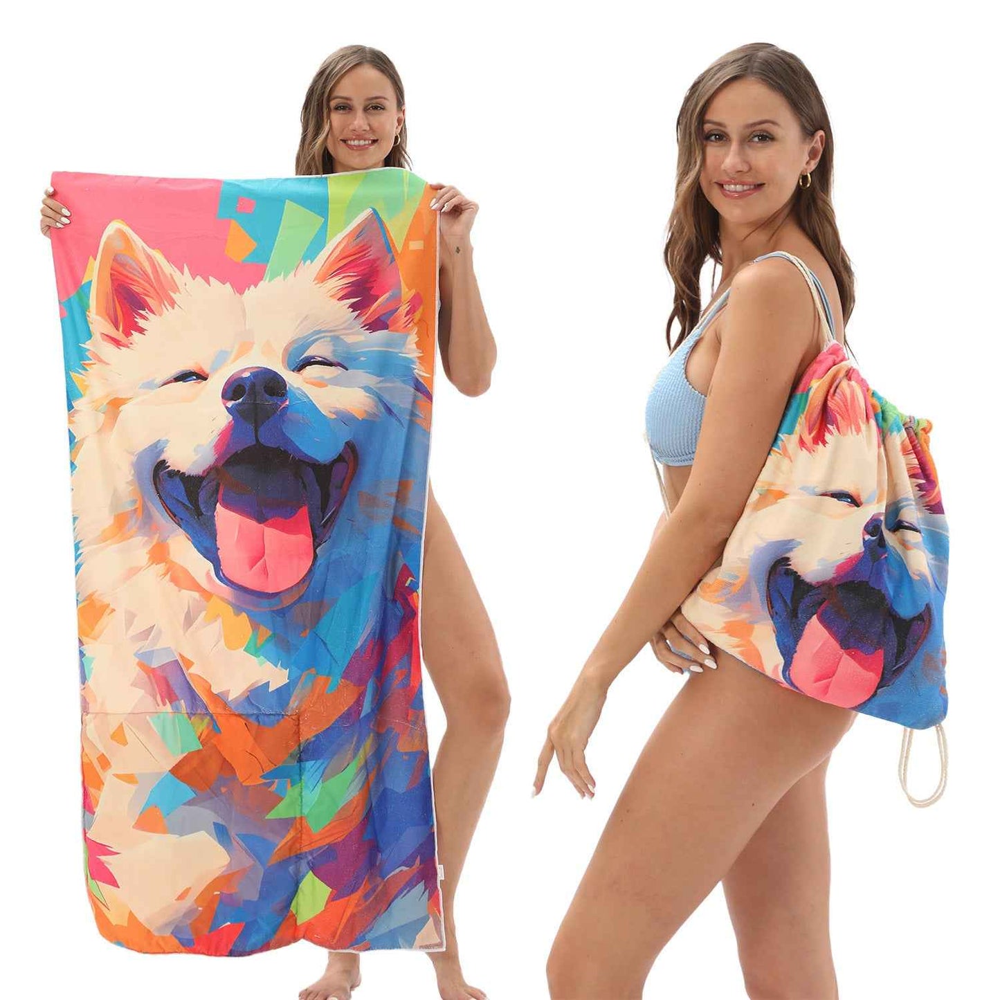 One-piece Beach Towel Versatile Bag Storage