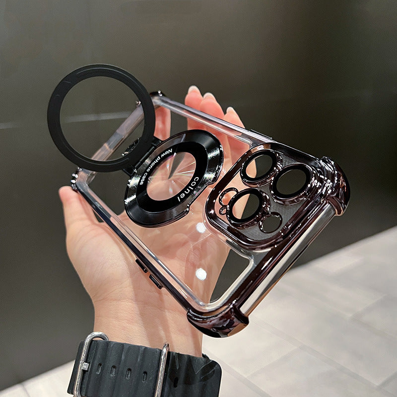 Magnetic Stand iPhone Case - Electroplated Space Design