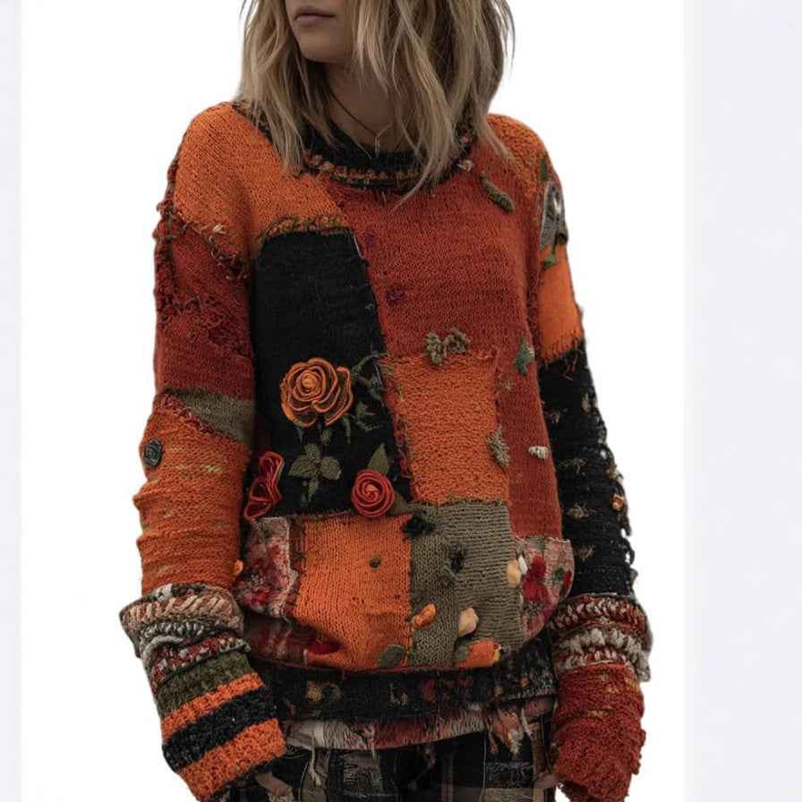 Loose Top Casual Drop Shoulder Round Neck Women's Clothing