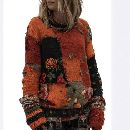 Loose Top Casual Drop Shoulder Round Neck Women's Clothing