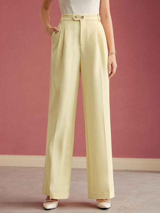 Elegant High-waisted Wide-leg Pants