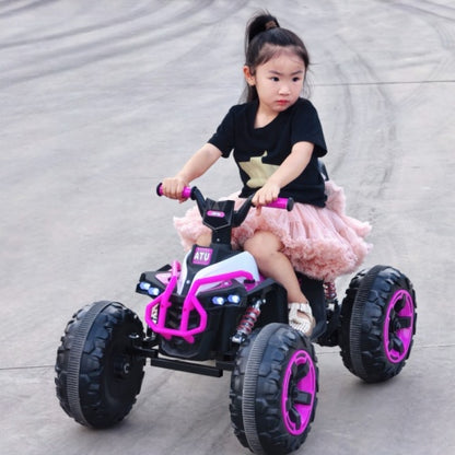 Ride On Toy Car,12V  Electric ATV Car For Kids, 4 Wheeler Electric Toy Car With Bluetooth,light,Leather Seaters,,for Boys,Girls,indoor And Out Door