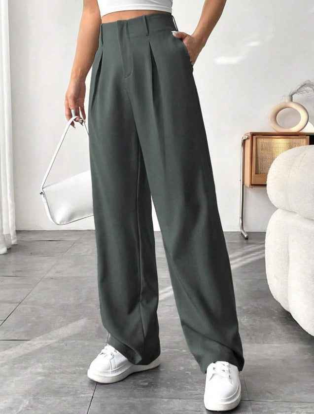 Ladies' High-waisted Slim-fit Suit Pants Wide-leg Floor-dragging Pants