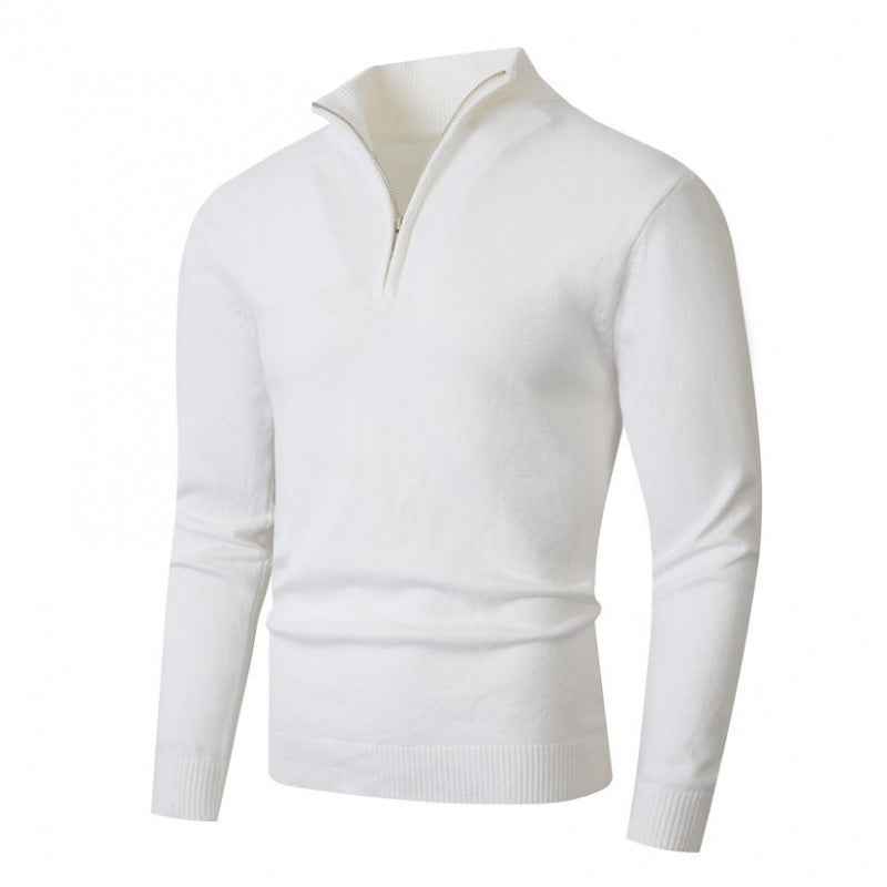 Fleece-lined Men's Plus Size Zipper Sweater