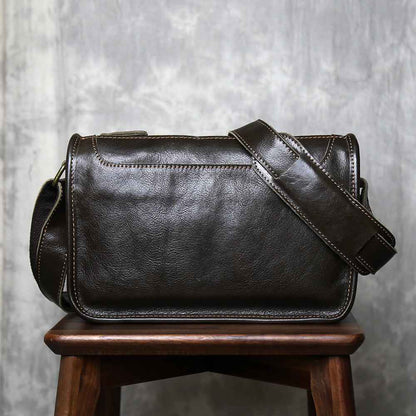 Men's Genuine Leather Crossbody Shoulder Bag Handmade