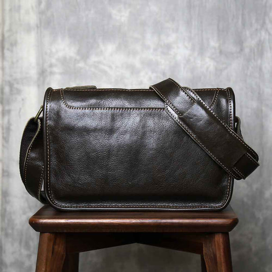 Men's Genuine Leather Crossbody Shoulder Bag Handmade