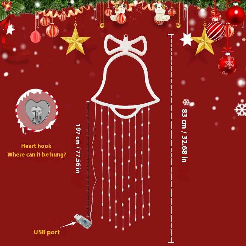 Christmas Bell LED String Lights - Hanging Lamp Atmosphere Tree Decoration - DropOnline.co