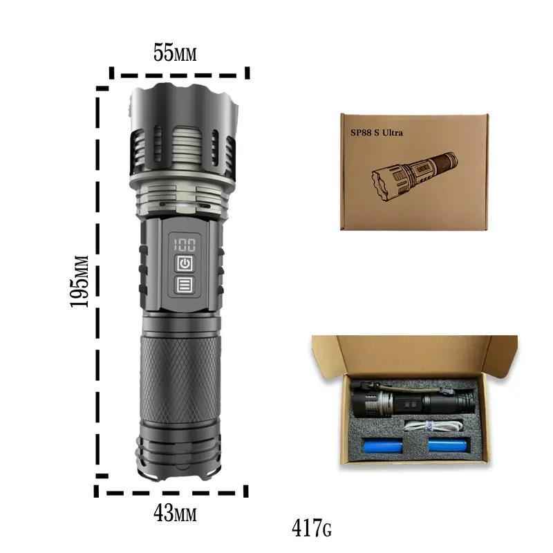 Black Friday Multi-functional High-Power All-in-One Variable Zoom Strobe Tactical Flashlight With Soft Camping Lamp