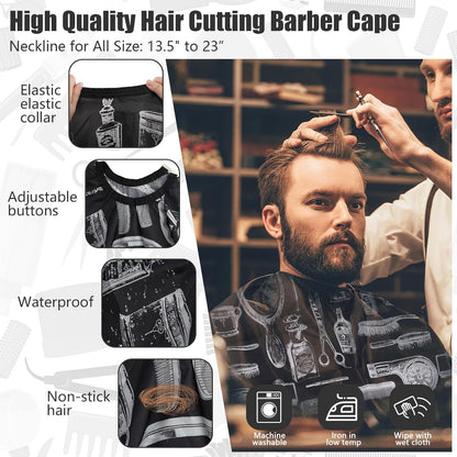 Hair Cutting Barber Cape With Neck Duster Brush Barber Brush Neck Strips Hair Combs Hair Clips, Professional Barber Accessories Cleaning Supplies For Salon Haircut Styling - DropOnline.co
