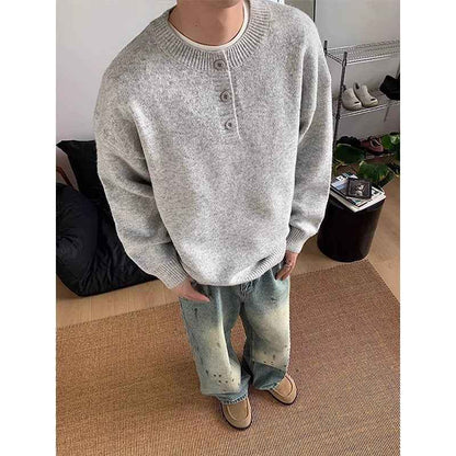 Men's Lazy High-end Loose Long Sleeve Base Layer Knit Sweater