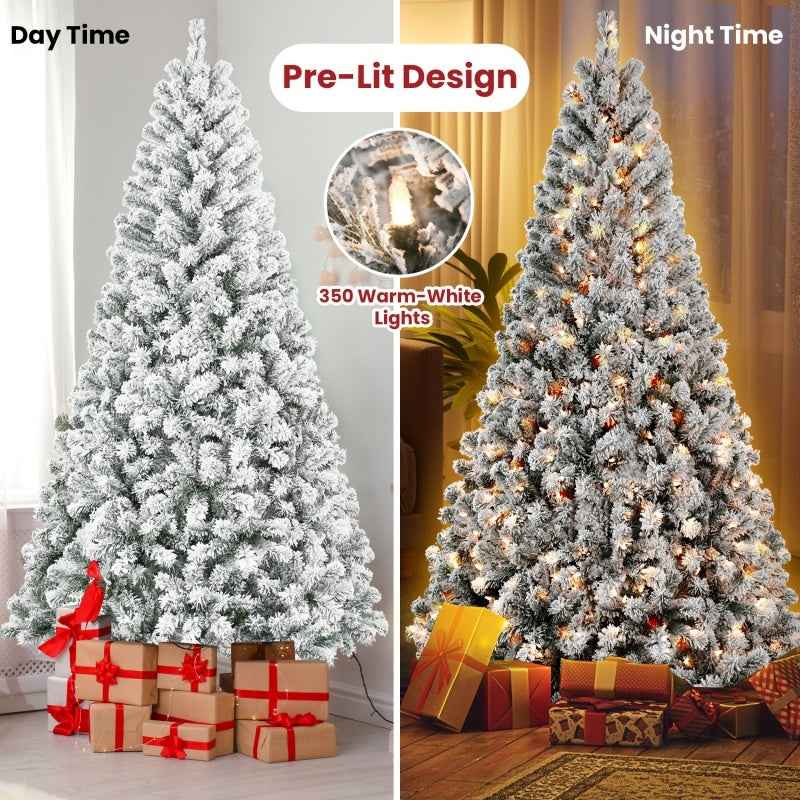 PVC Christmas Tree with Lights - Pre-Lit Holiday Decoration